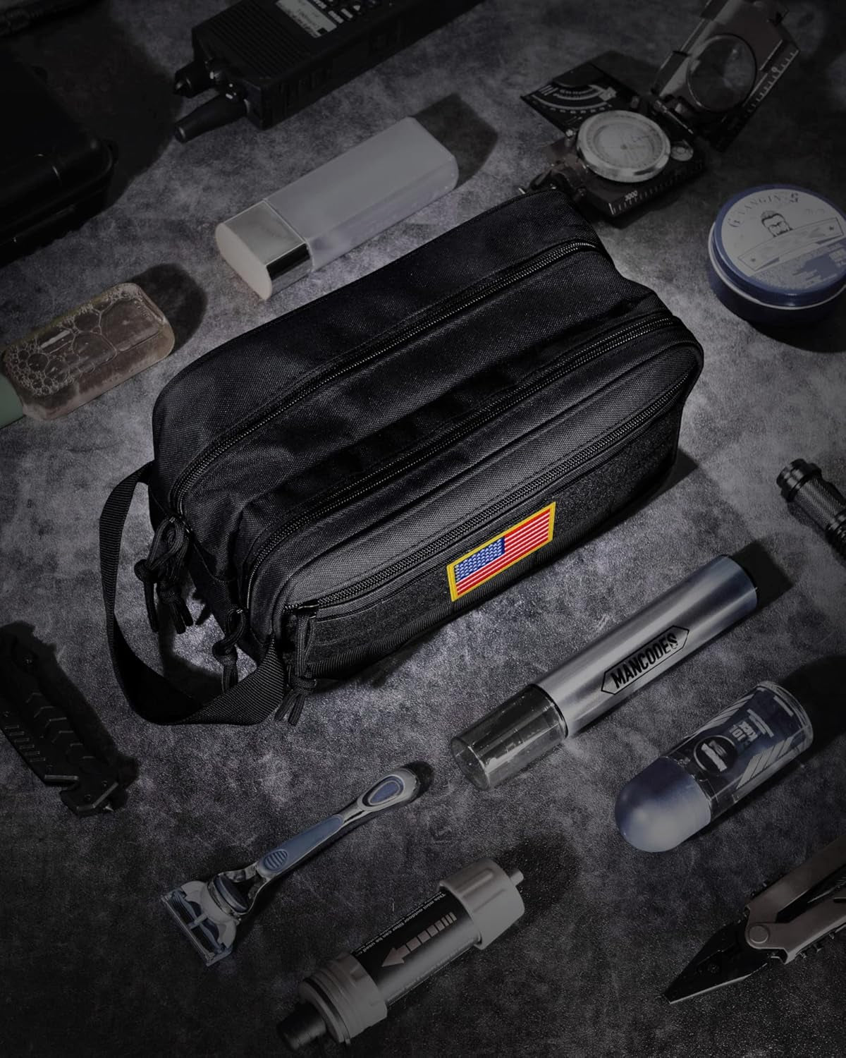 Toiletry Bag for Men - Tactical Dopp Kit for Travel, Black