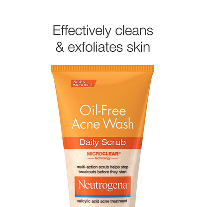 Neutrogena Oil-Free Daily Acne Facial Scrub, 4.2 oz
