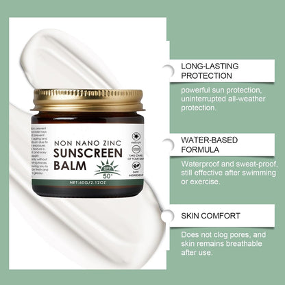 Beef Tallow and Zinc Oxide Sunscreen Balm - SPF 50 Natural Moisturizer with Grass-Fed Beef Tallow for All Skin Types (2-Pack)