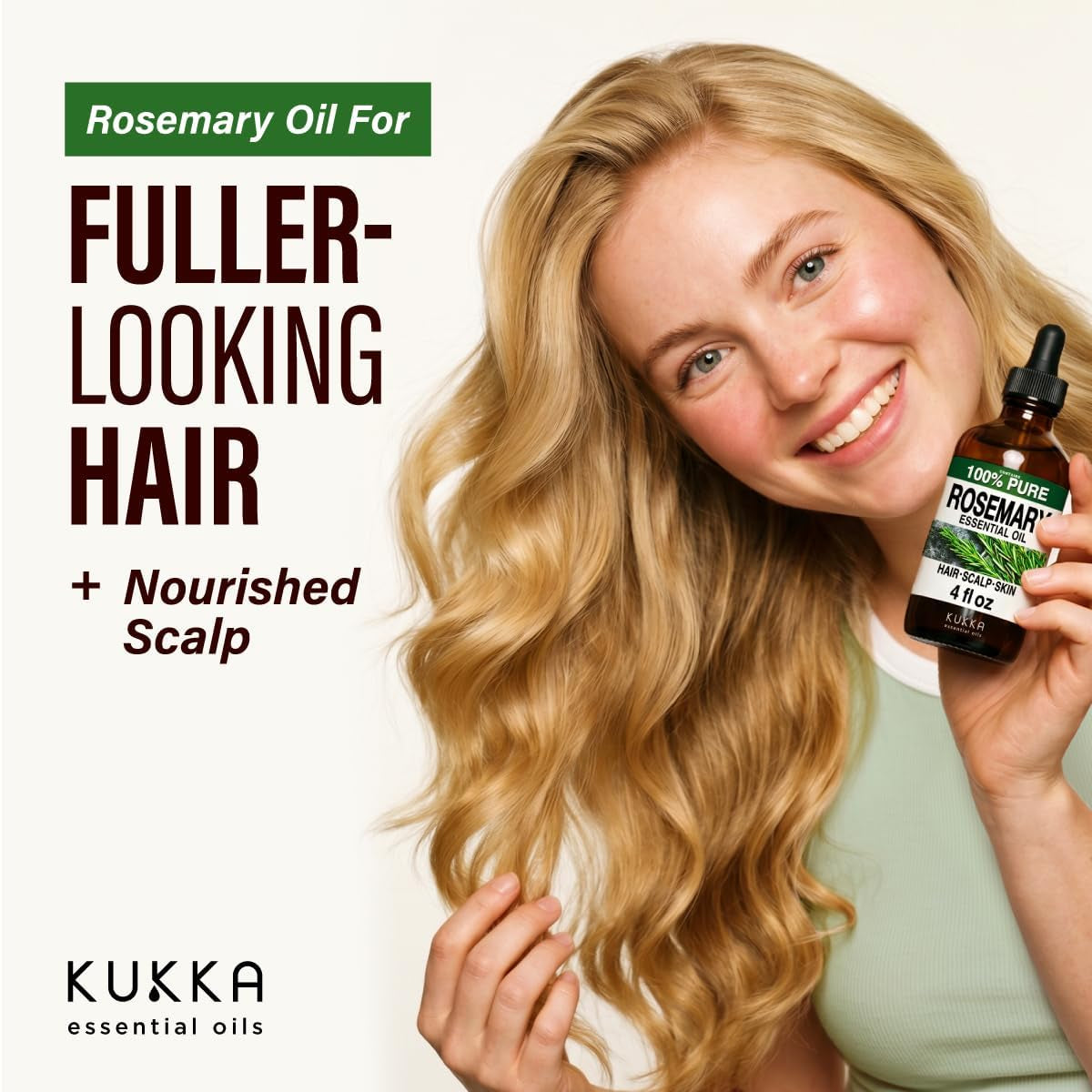 100% Pure Rosemary Essential Oil for Hair, Undiluted - 4 Fl Oz
