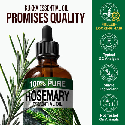 100% Pure Rosemary Essential Oil for Hair, Undiluted - 4 Fl Oz