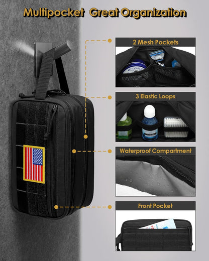 Toiletry Bag for Men - Tactical Dopp Kit for Travel, Black