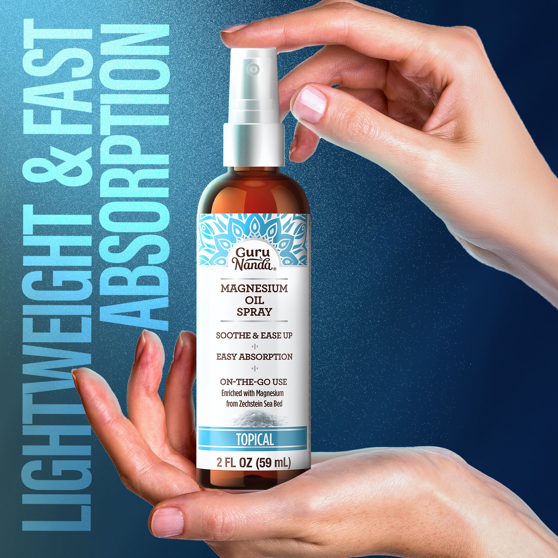 Magnesium Oil Spray for Muscle Relief and Soothing Aches, Quick Absorbing, 2 Fl Oz