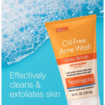Neutrogena Oil-Free Daily Acne Facial Scrub, 4.2 oz