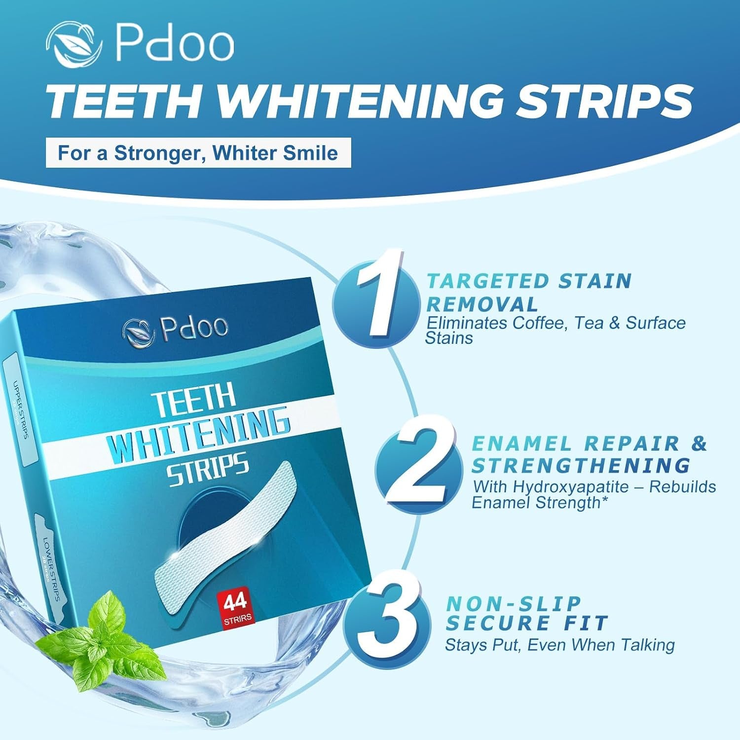 Teeth Whitening Strips for Sensitive Teeth 44 Count Whitener Strips