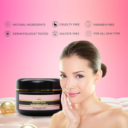 Snail Mucin 97% Daily Moisturizer Cream 100ML - Hydrating, Repairing, and Radiance-Enhancing Korean Formula for Smooth, Healthy Skin