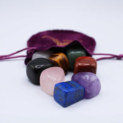 8 Chakra Stones Set, Tumbled Crystals & Polished Rocks