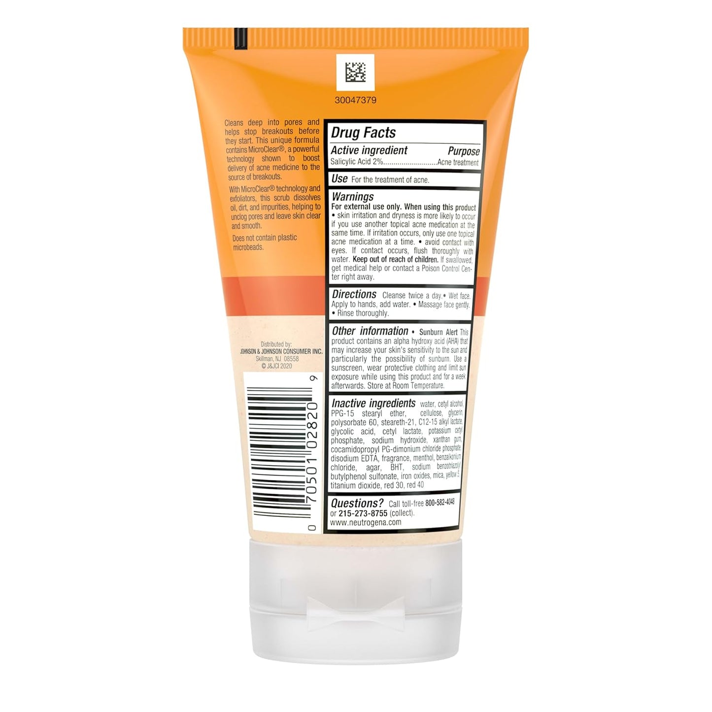 Neutrogena Oil-Free Daily Acne Facial Scrub, 4.2 oz