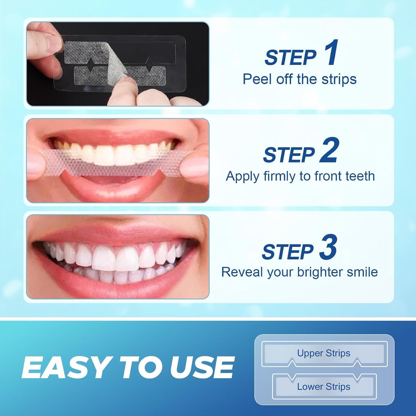 Teeth Whitening Strips for Sensitive Teeth 44 Count Whitener Strips
