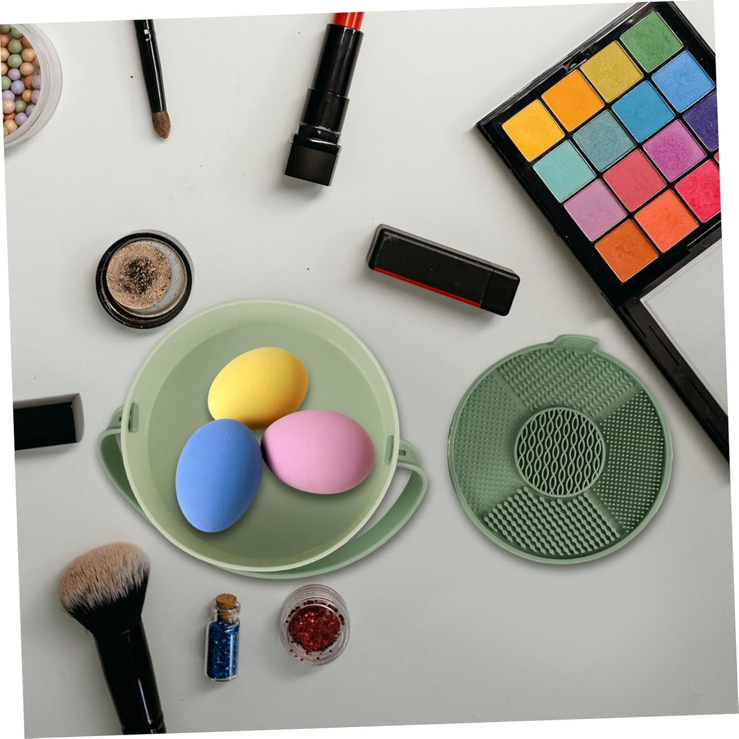 Makeup Sponge Storage Organizer Cleaner Makeup Tools Cleaning Box for Women Home