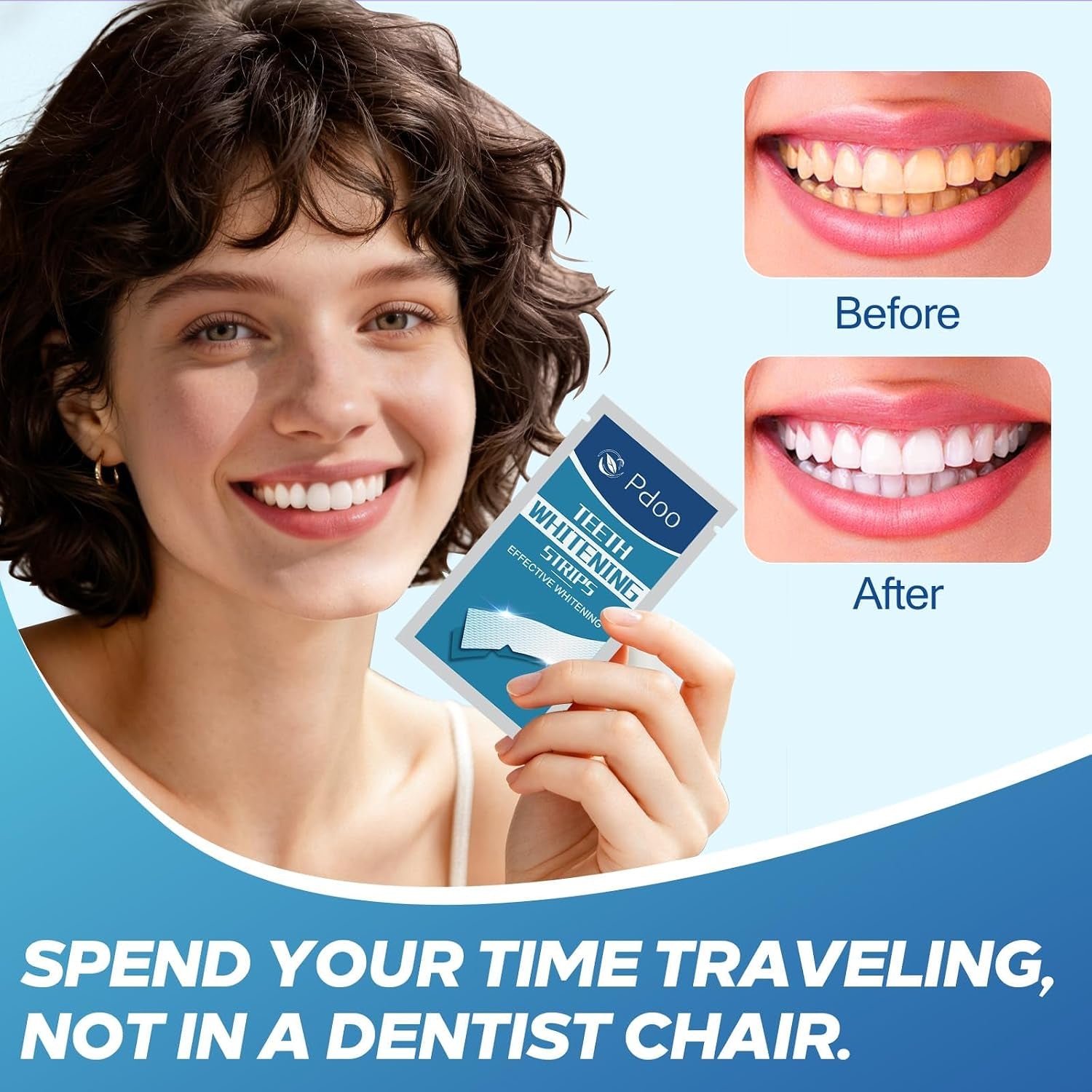 Teeth Whitening Strips for Sensitive Teeth 44 Count Whitener Strips