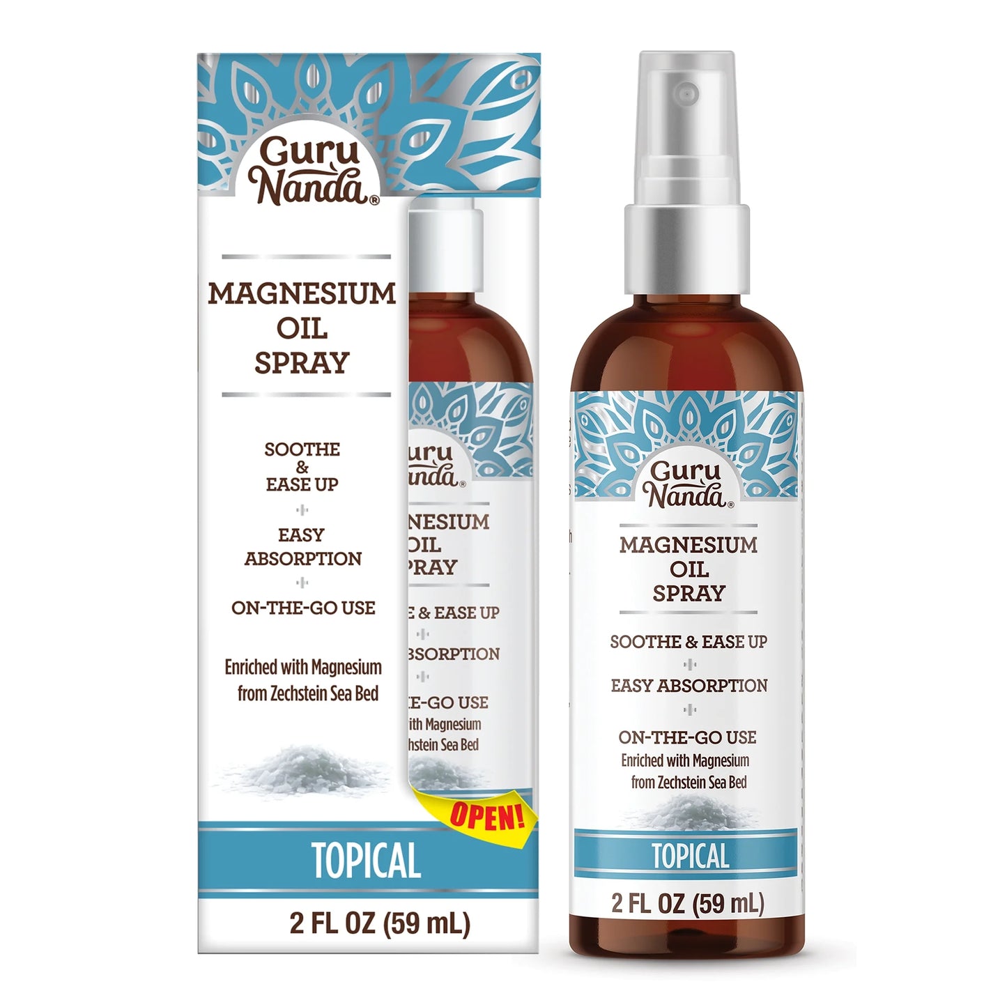Magnesium Oil Spray for Muscle Relief and Soothing Aches, Quick Absorbing, 2 Fl Oz
