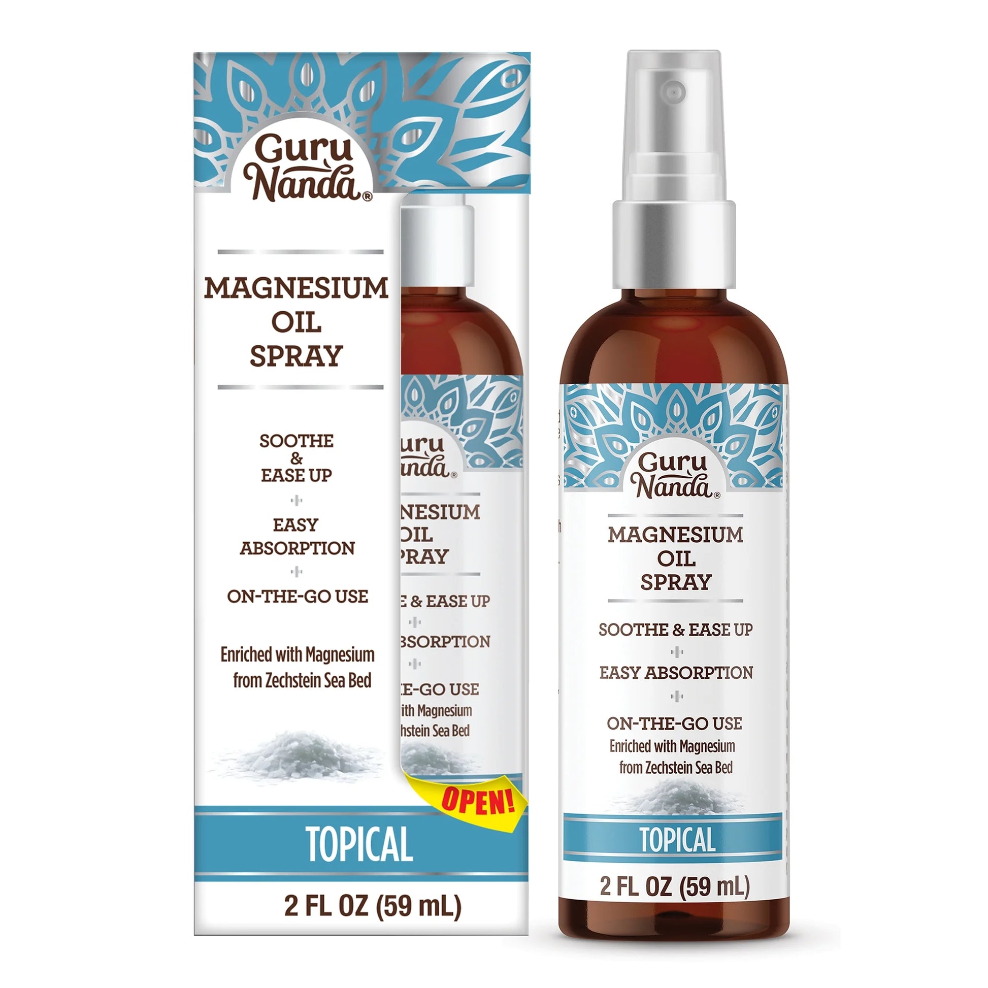Magnesium Oil Spray for Muscle Relief and Soothing Aches, Quick Absorbing, 2 Fl Oz