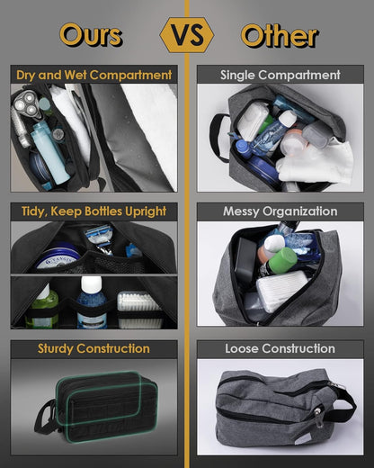 Toiletry Bag for Men - Tactical Dopp Kit for Travel, Black